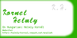 kornel helmly business card