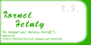kornel helmly business card
